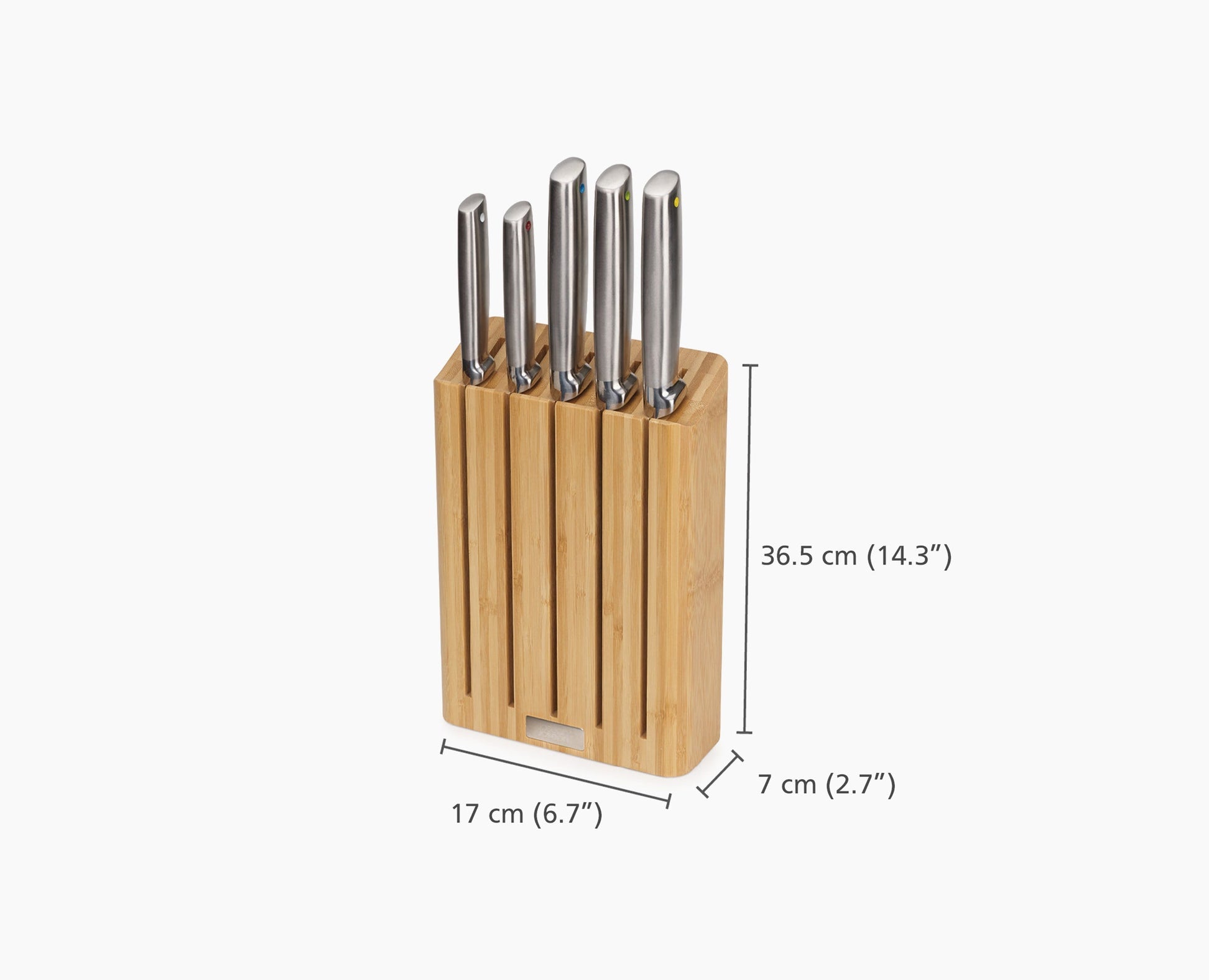 Joseph & Joseph, Set di 5 Coltelli in acciaio Elevate™ con blocco in Bamboo
