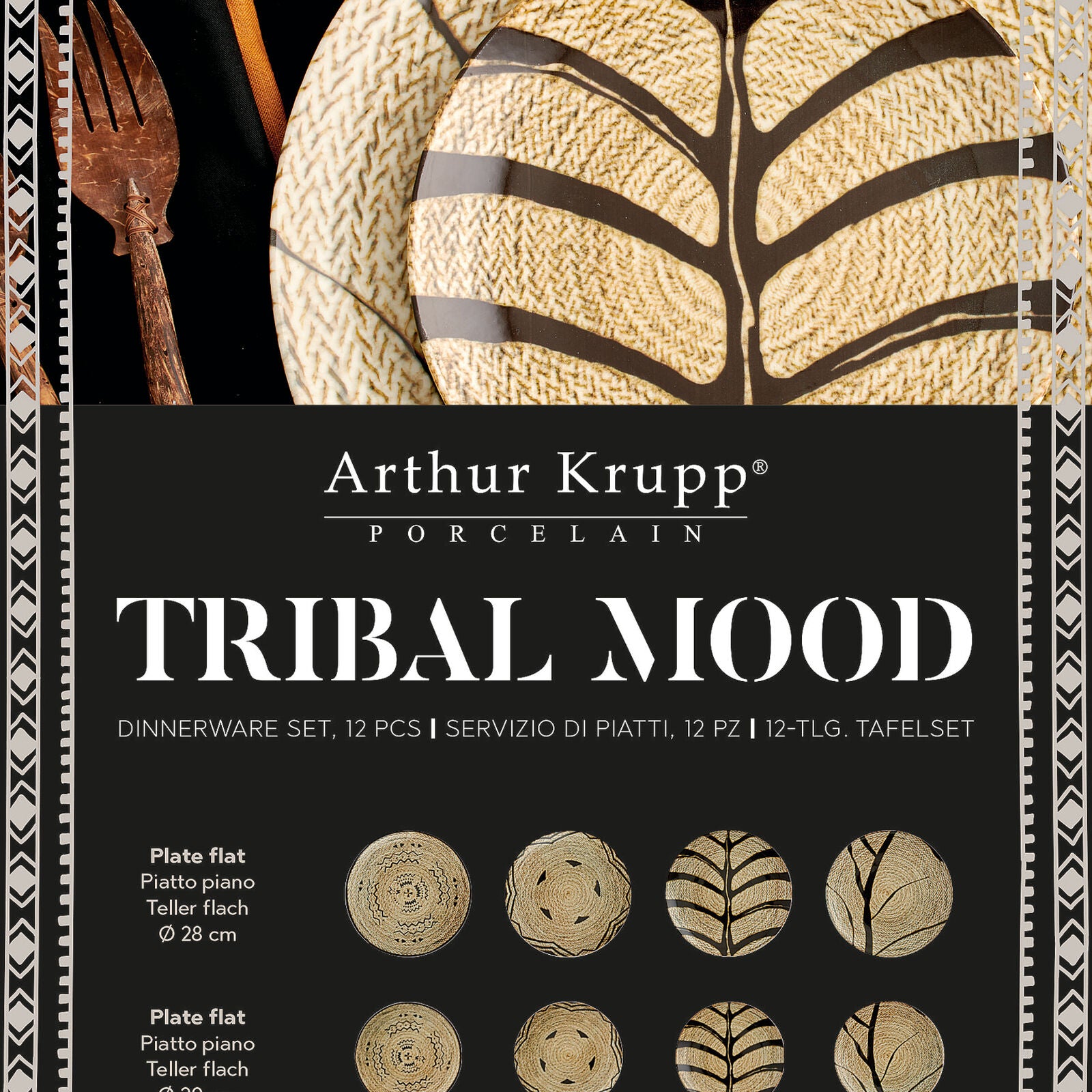 Arthur Krupp, Set piatti Tribal Mood, 12pz