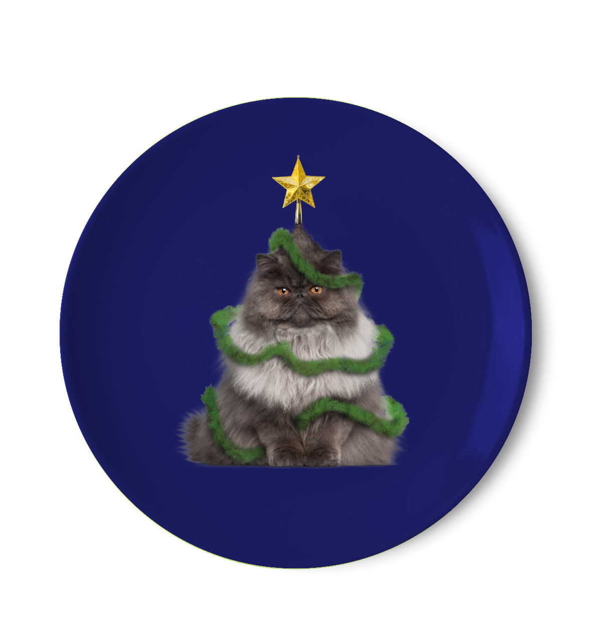 Piatto panettone in porcellana -30,5 cm / Blu