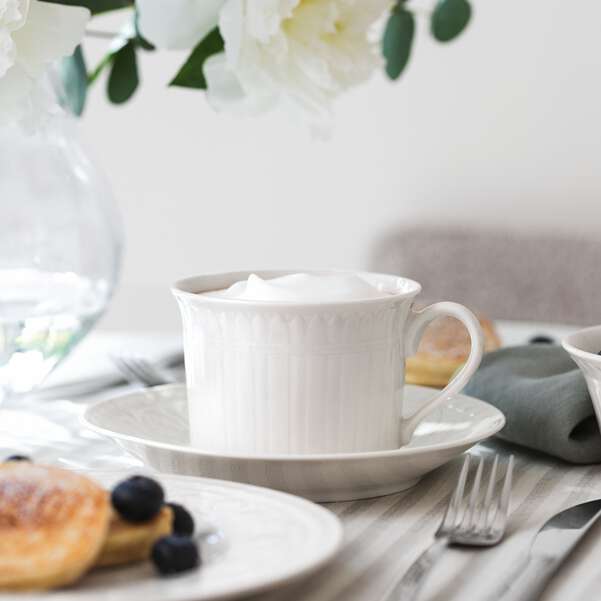 CELLINI Tazza da cappuccino bianca - 270 ml, Premium Porcelain