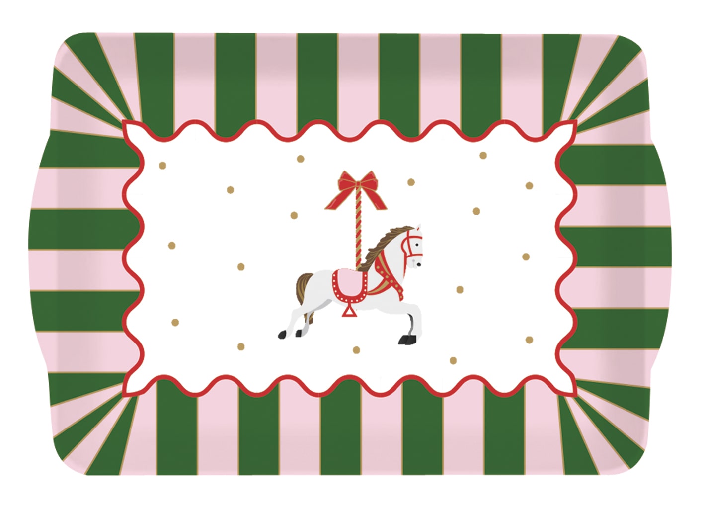 Vassoio con Manici - 22x15 cm / Christmas twin