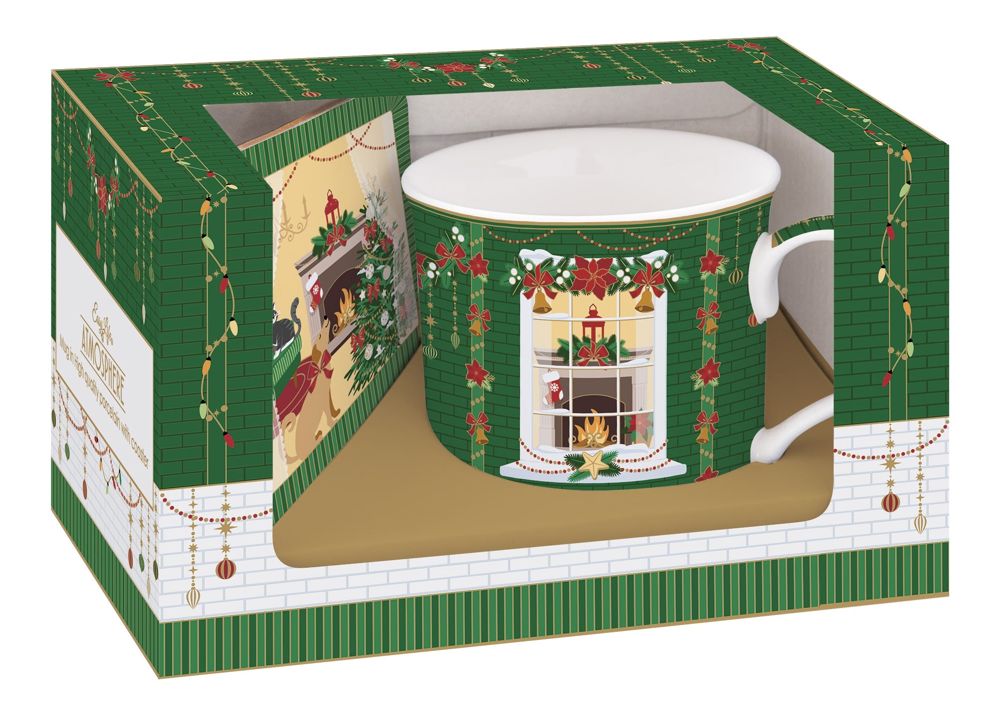 Set mug con sottobicchiere In Window Color Box - 300 ml / Festive Avenue