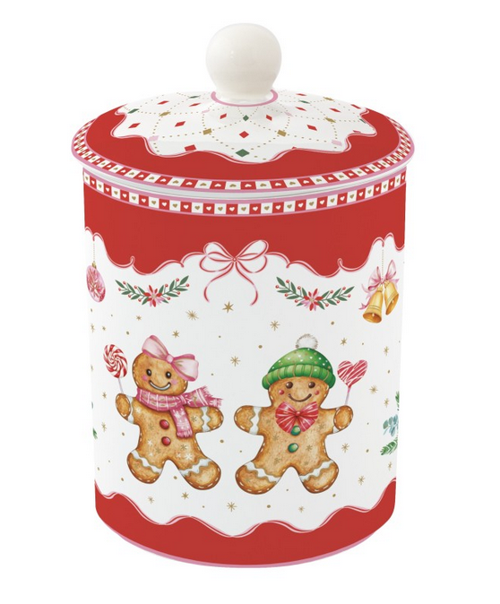 Barattolo c/coperchio in porc. In Color Box - 11,5x18 h cm / Sweet Christmas