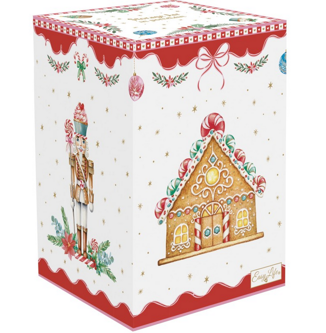 Barattolo c/coperchio in porc. In Color Box - 11,5x18 h cm / Sweet Christmas