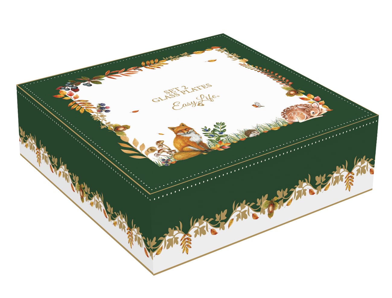 Set 2 piattini in vetro - 17x14 cm / Forest Dream