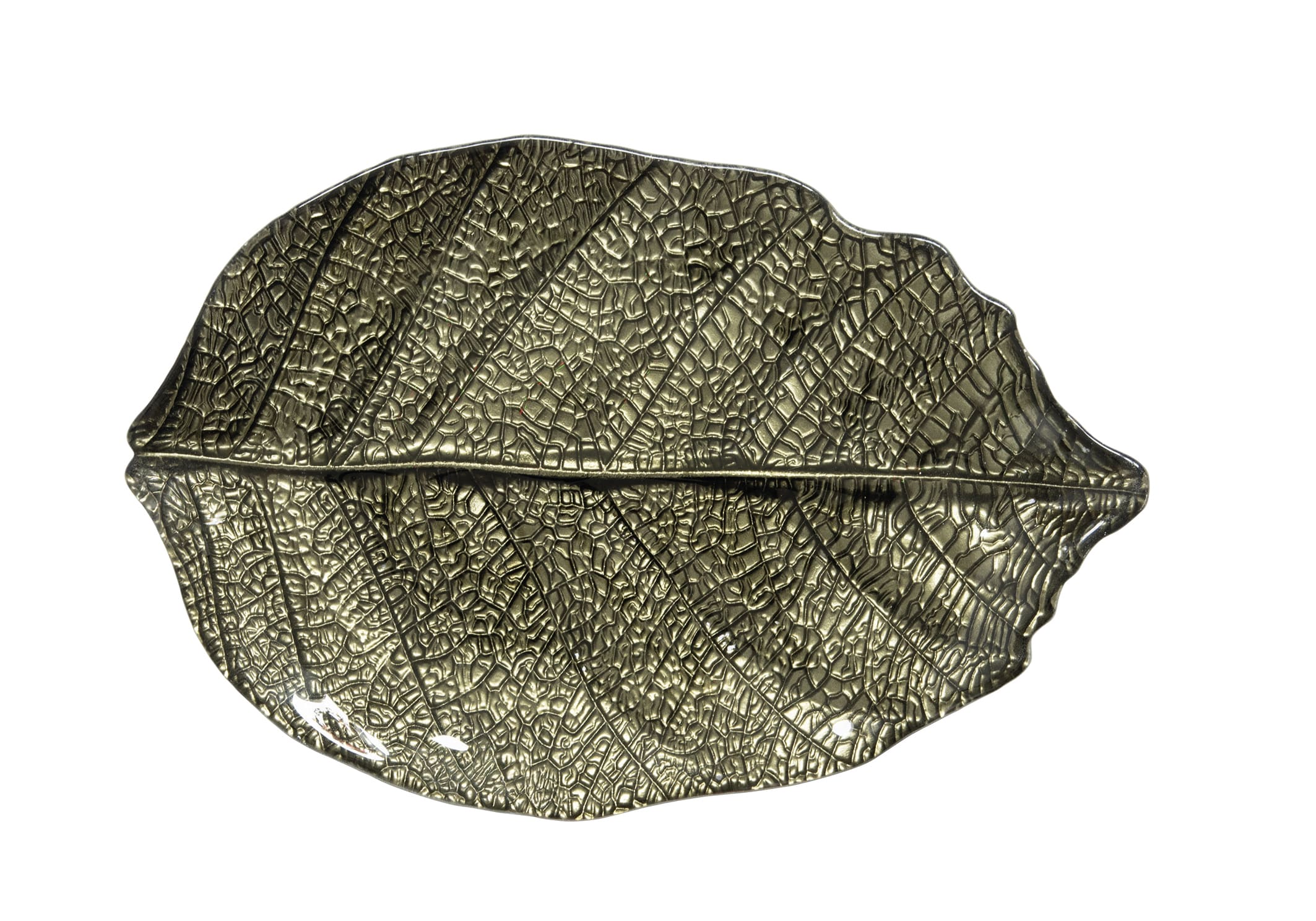 Piattino Foglia Di Betulla in Vetro - 32x21 cm / Forest Dream