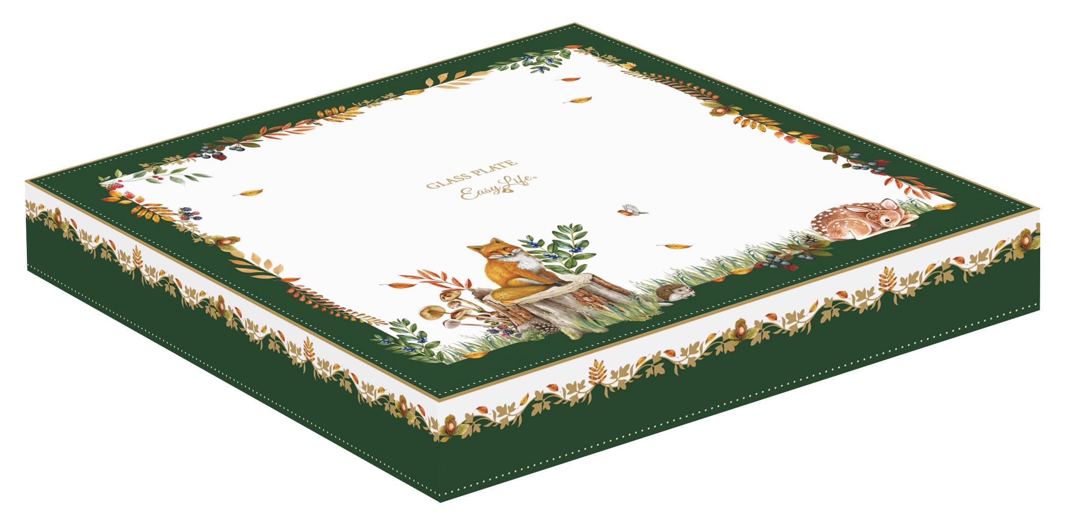 Piattino Foglia Di Betulla in Vetro - 32x21 cm / Forest Dream