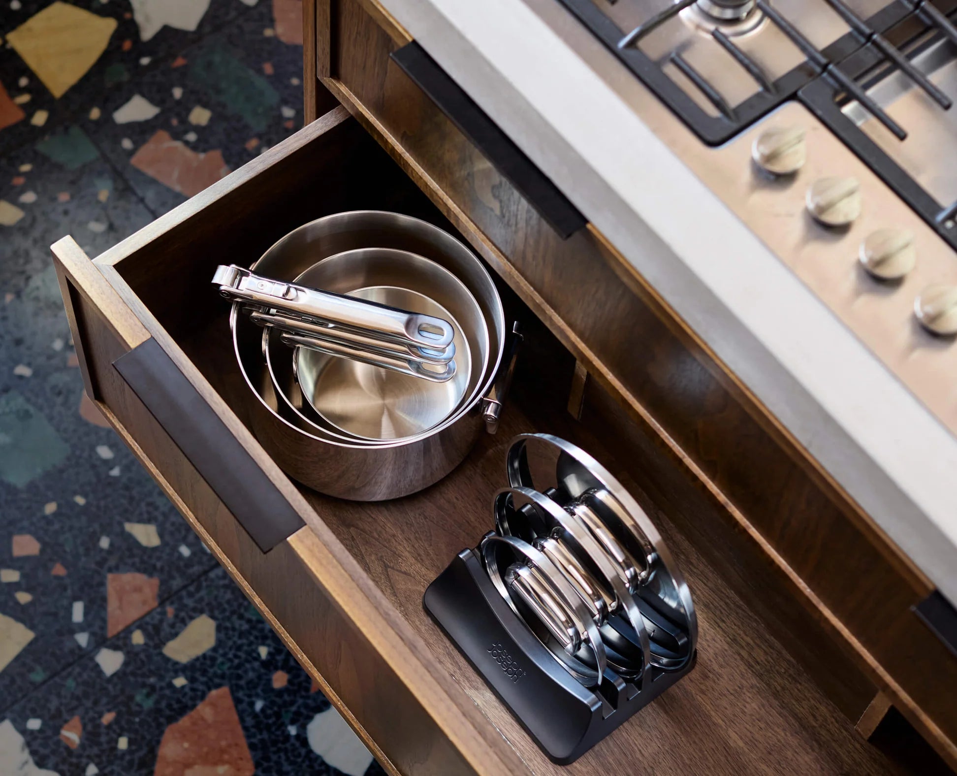 Set 5 pentole pieghevoli - Acciaio Spaziale