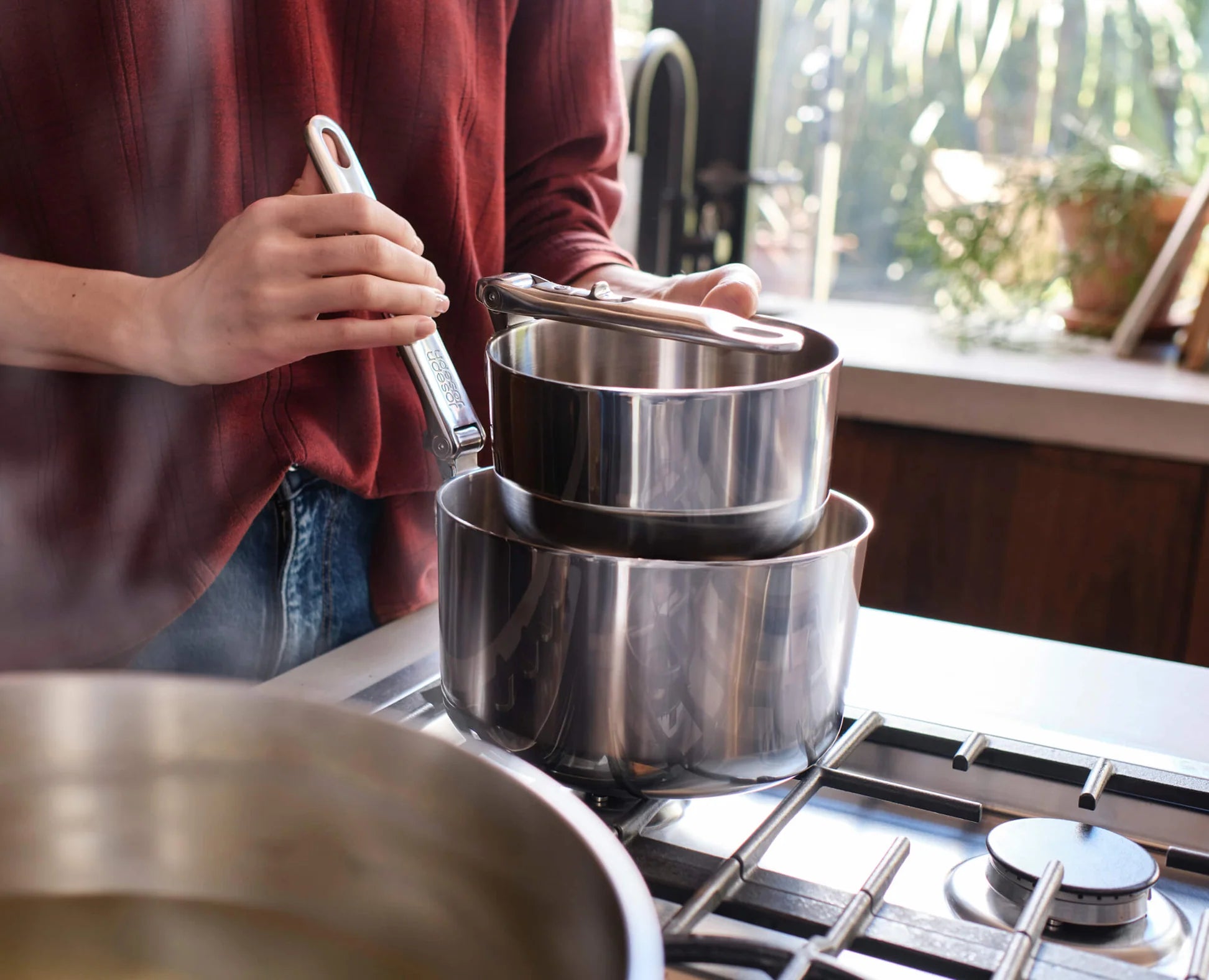 Set 5 pentole pieghevoli - Acciaio Spaziale