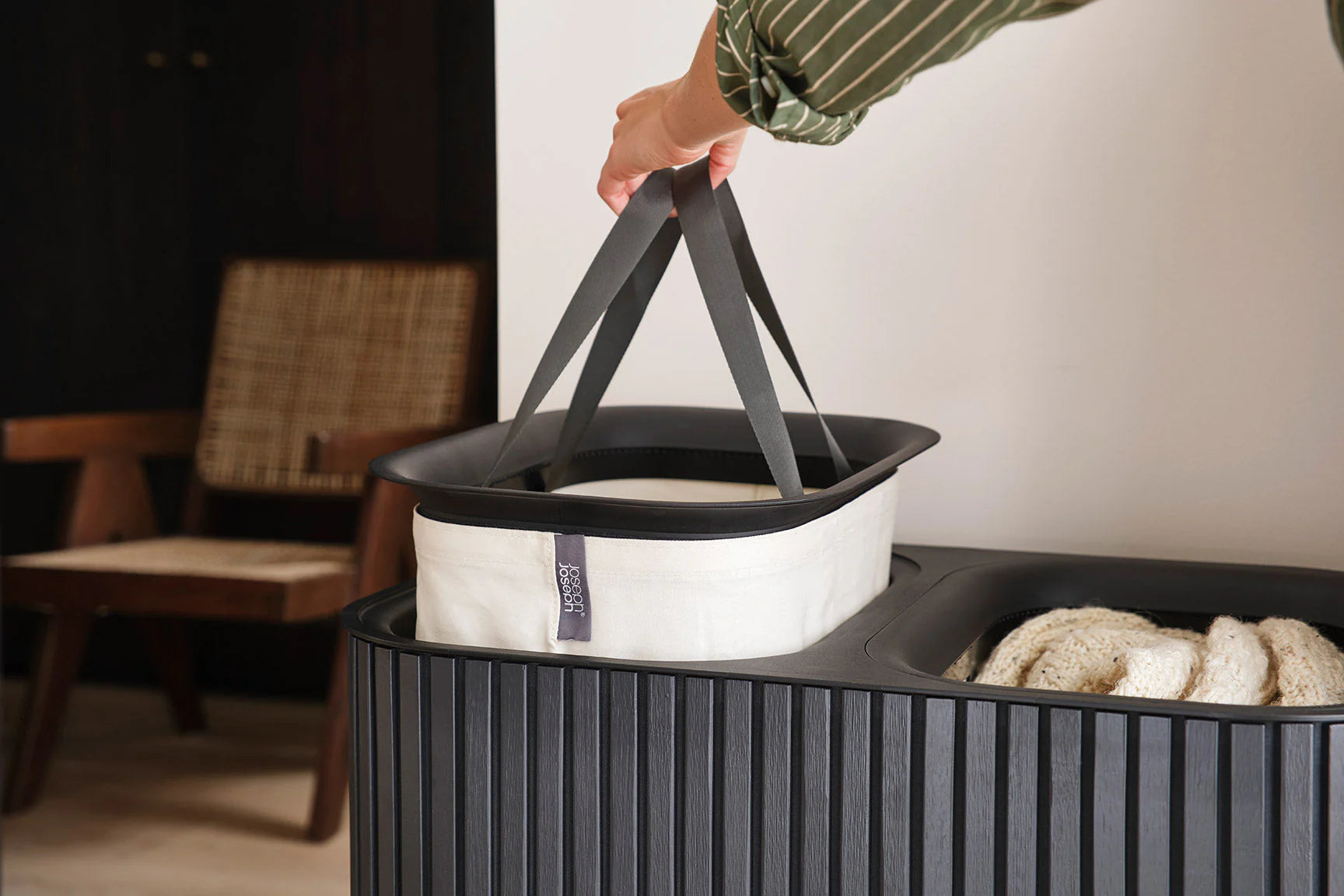 Cesto separazione Lavanderia - 90 L / Nero