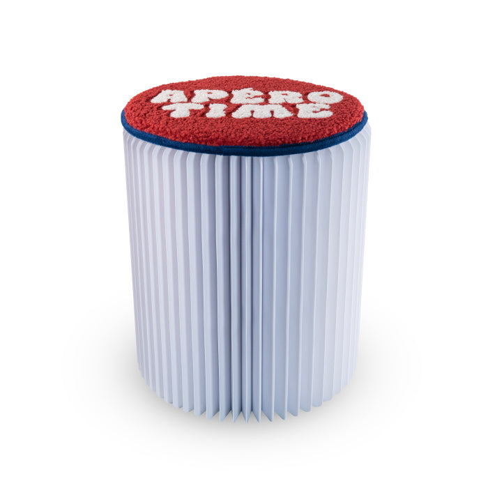 Sgabello pieghevole in carta con cuscino / Apero Time