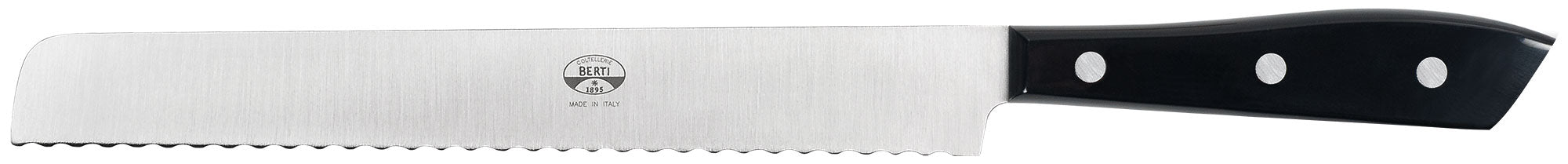 Berti, Coltello per pane m/pl.nero luc. lama sat.