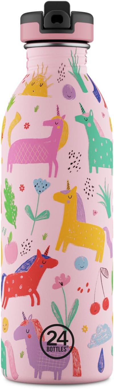 24BOTTLES Kids - Borraccia Bambini con Cannuccia Scuola Elementare e Asilo 500ml