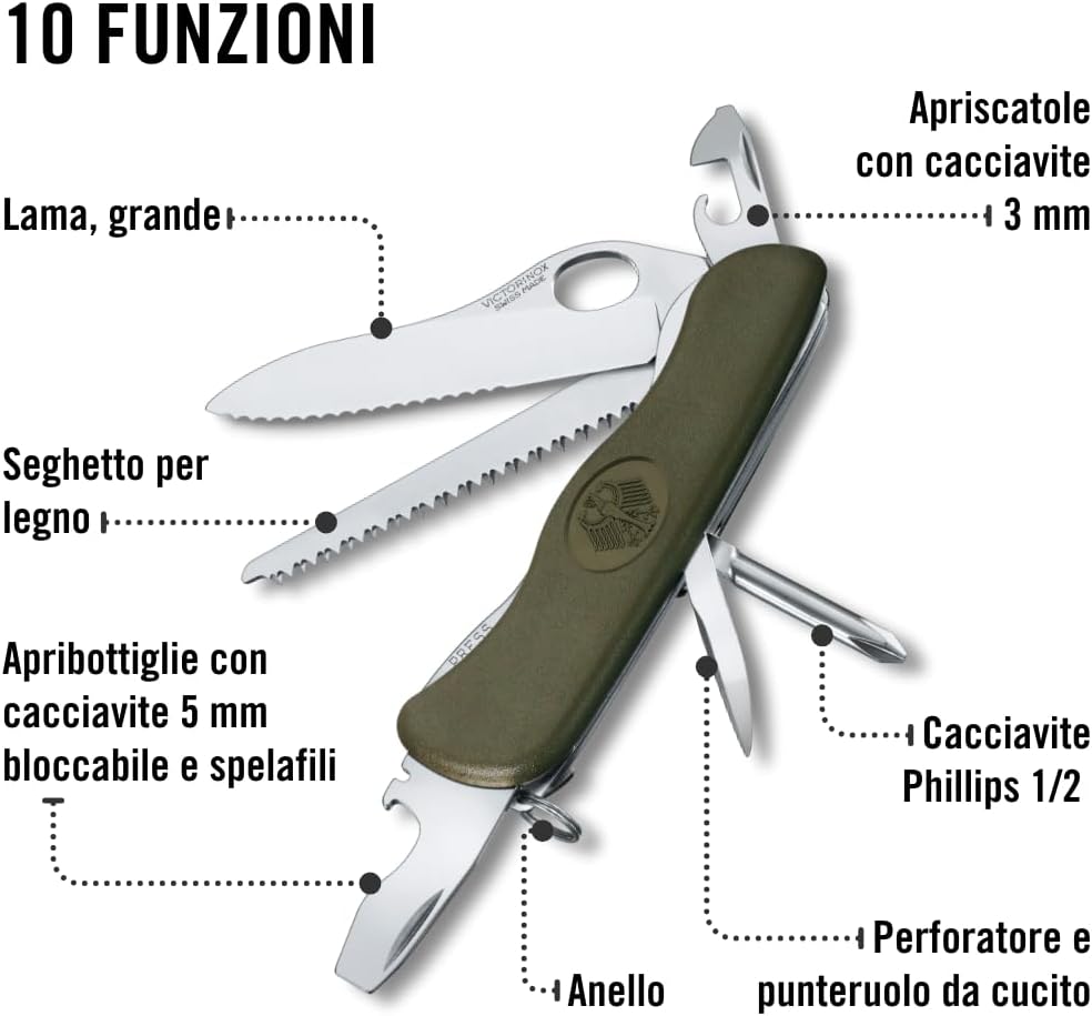Multiuso - Trailfinder Esercito - Coltello del soldato / Verde