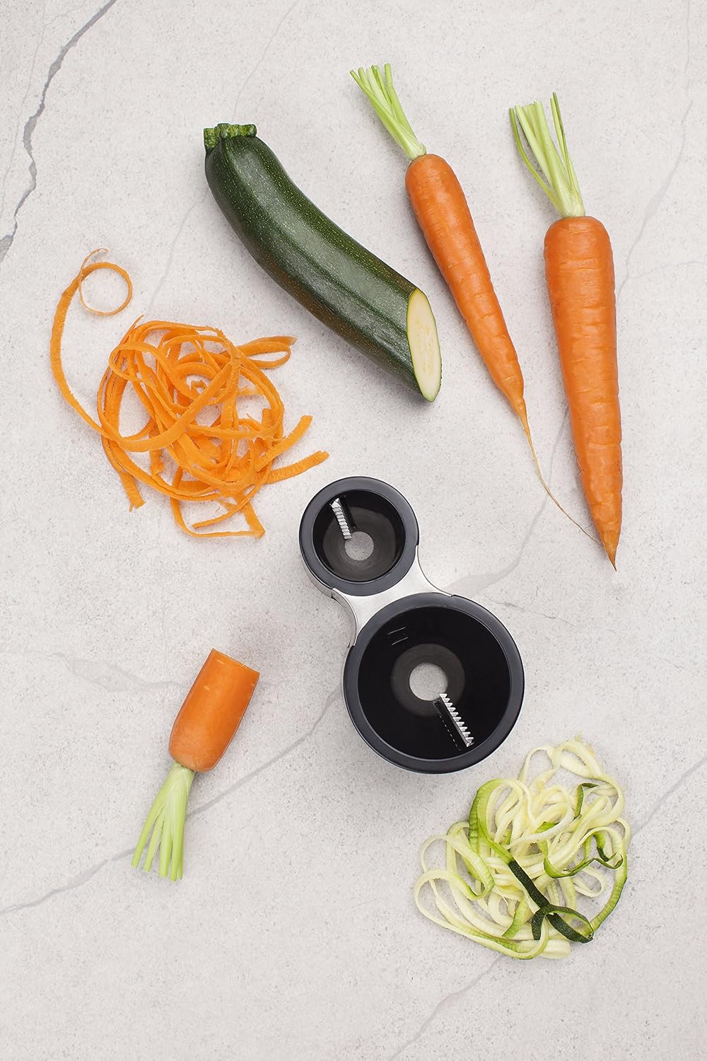 Tagliaspirale per Verdure Due Fori Due Misure - Lame in Acciaio Inox