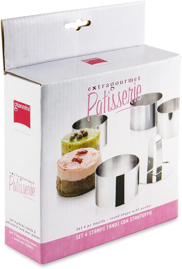 Set 4 stampini tondi con stantuffo - 7,5 cm
