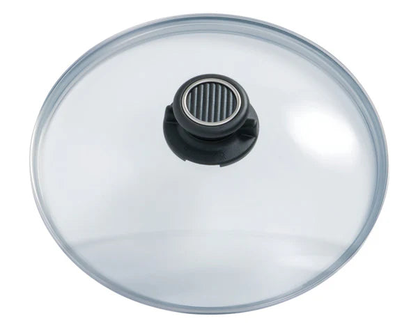 Coperchio in vetro deluxe con anello in acciaio inox 24 cm