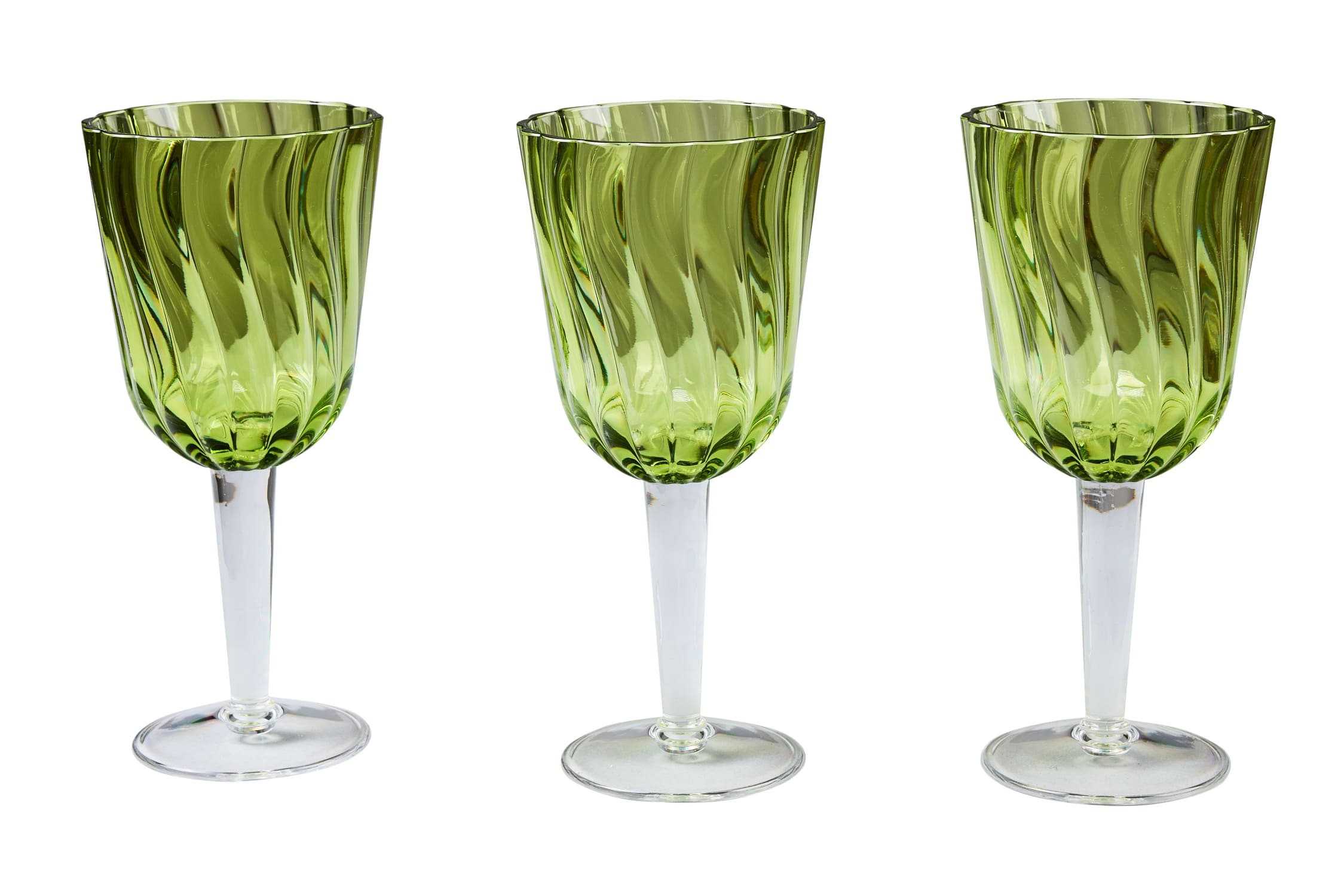 Formentera - Set 6 Calici Verdi Chiaro In Metacrilato