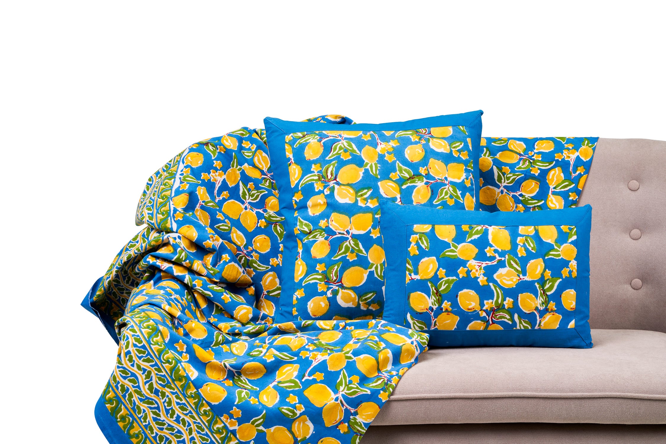 Anacapri - mezzero singolo decor blue, giallo in cotone-270x270