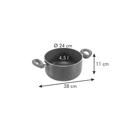 Casseruola 2 Manici Ø 24 Cm, 4.5 L "Manico Rosso"