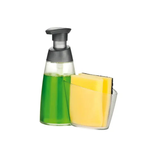 Dispenser Per Sapone/Detergente 350 Ml, Con Portaspugna "Cleankit"