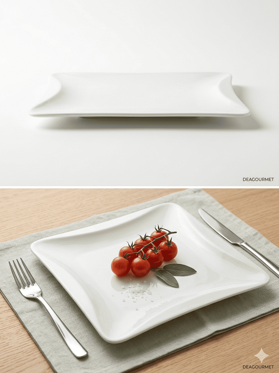 Piatto Piano Quadrato Collezione Onda