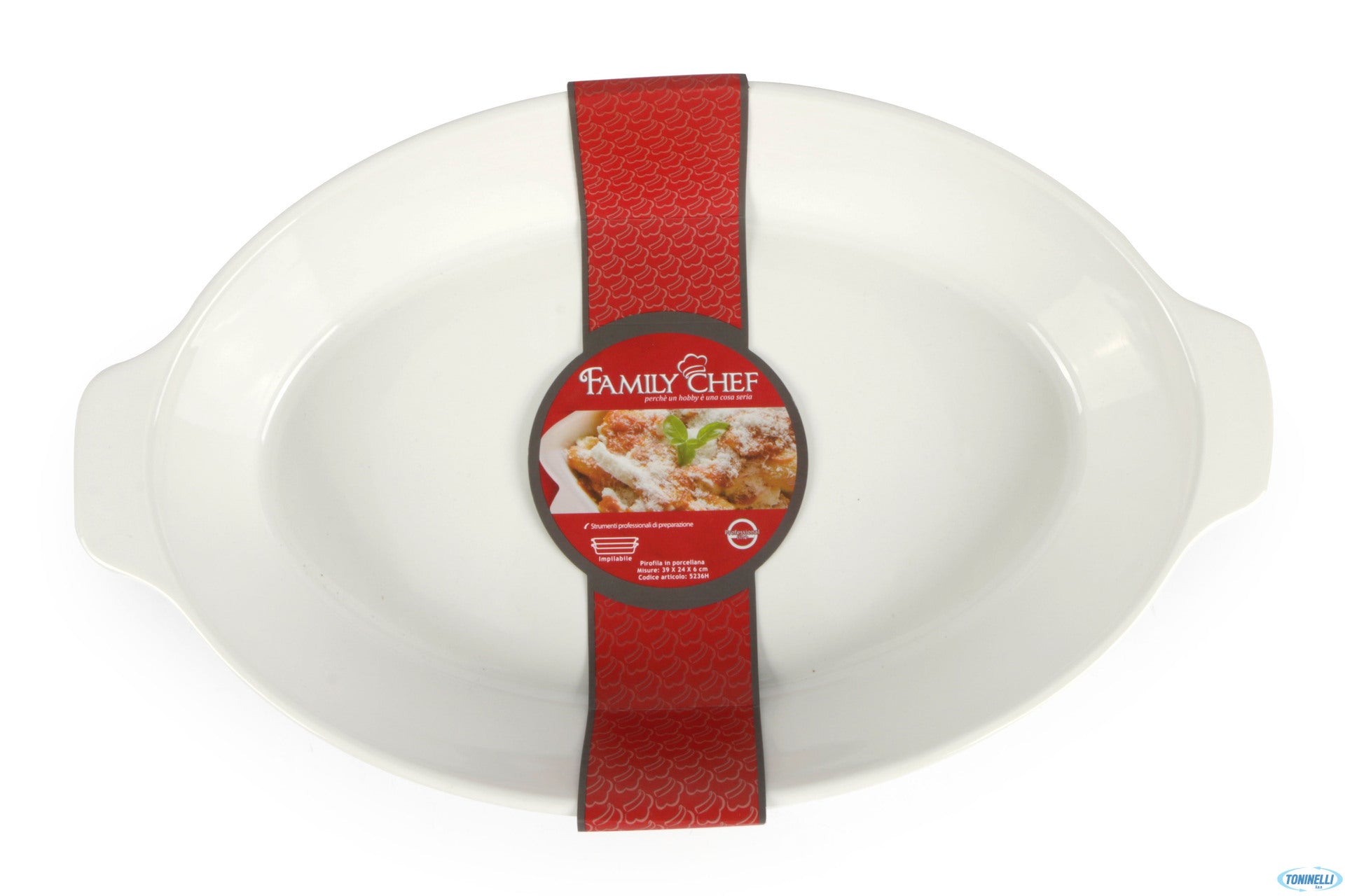 FAMILY CHEF PIROFILA BIANCA OVALE IMPILABILE 39,5X24X6