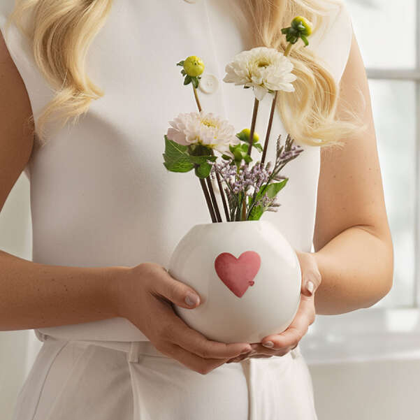 With Love Vaso - Bianco, Premium Porcelain