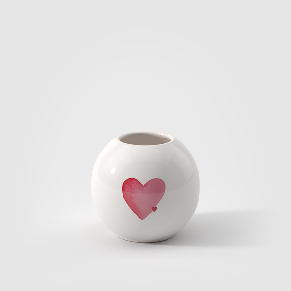 With Love Vaso - Bianco, Premium Porcelain