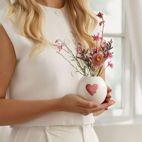 With Love Vaso - Bianco, Premium Porcelain