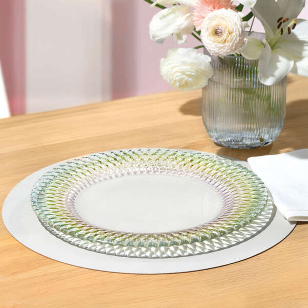 Boston Piatto segnaposto vetro - Colorato e cristallino