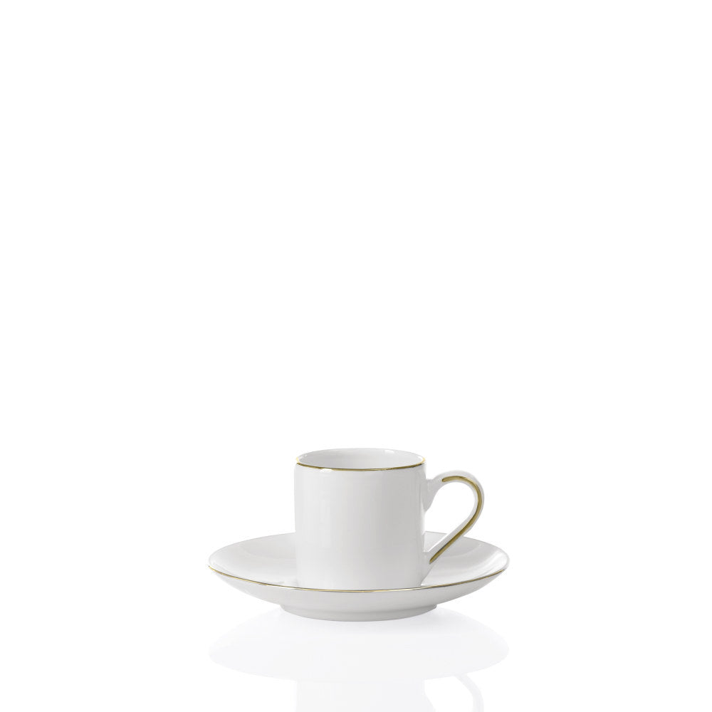 DOMUS GOLD LINE Set 2 Tazze Caffe' con Piattino