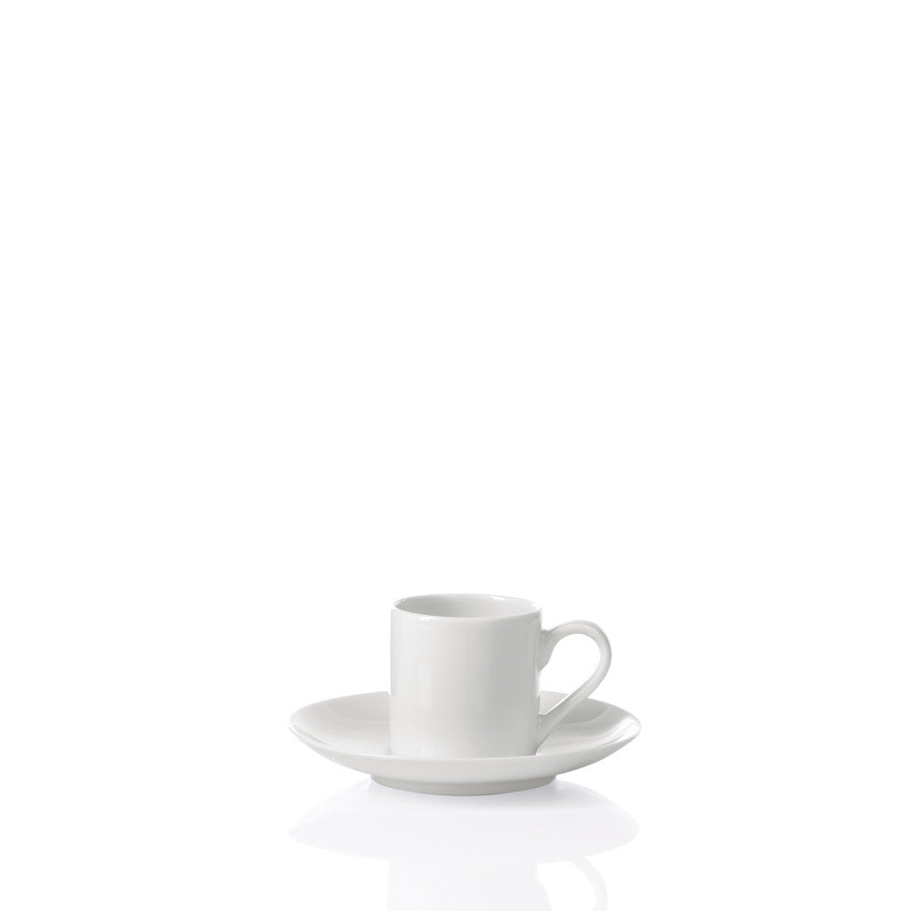 DOMUS WEISS WHITE Set 2 Tazze Caffe' con Piattino