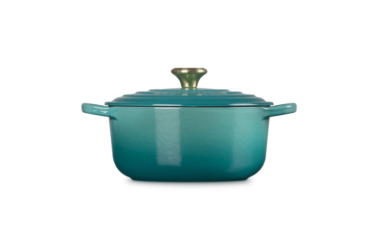 Cocotte rotonda Evolution in ghisa vetrificata - Bleu Riviera 20 CM / 2.4 L