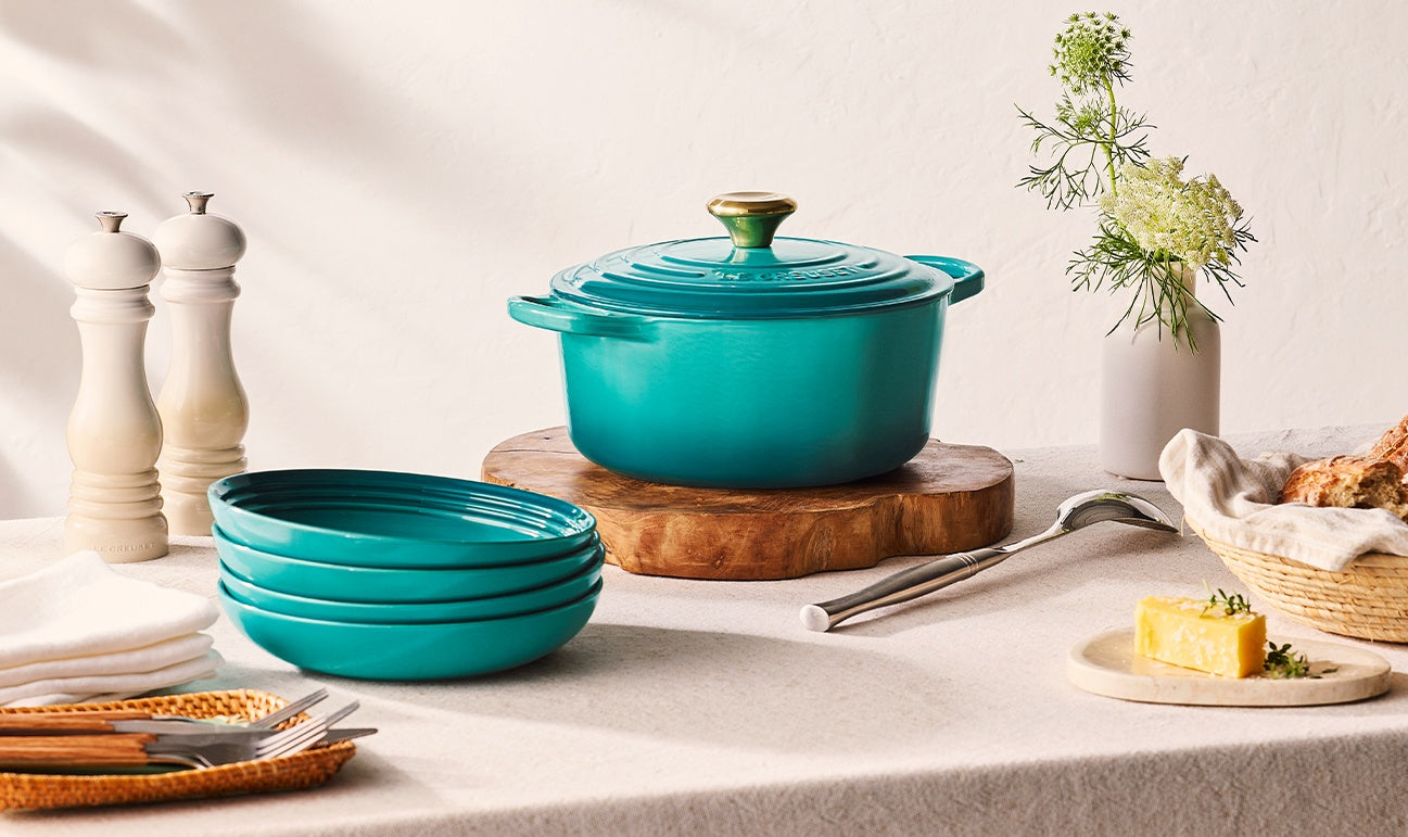 Cocotte rotonda Evolution in ghisa vetrificata - Bleu Riviera 20 CM / 2.4 L