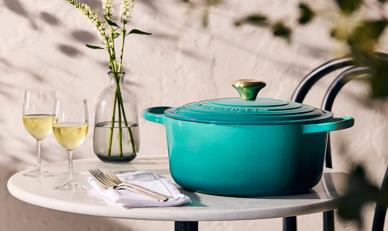 Cocotte rotonda Evolution in ghisa vetrificata - Bleu Riviera 24 CM / 4.2 L