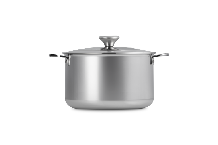 Casseruola profonda con coperchio in acciaio inox - 24 CM / 6.6 L