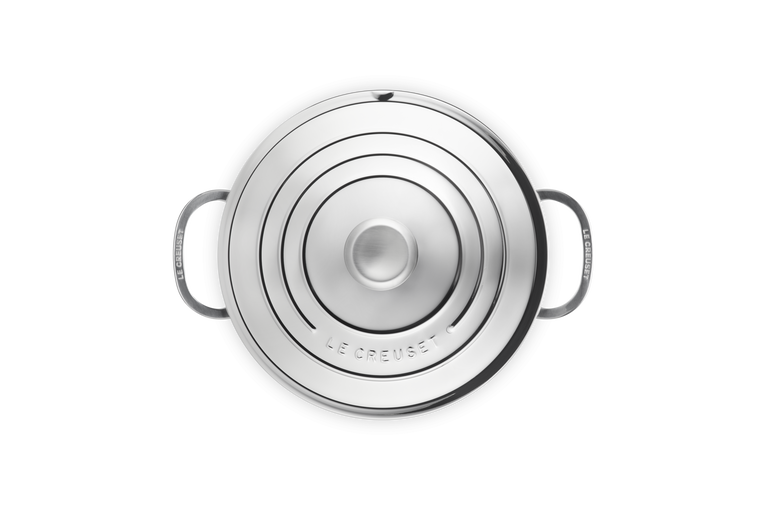 Casseruola profonda con coperchio in acciaio inox - 24 CM / 6.6 L