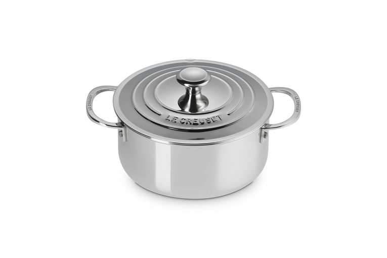 Pentola alta con coperchio in acciaio inox - 20 CM / 3 L
