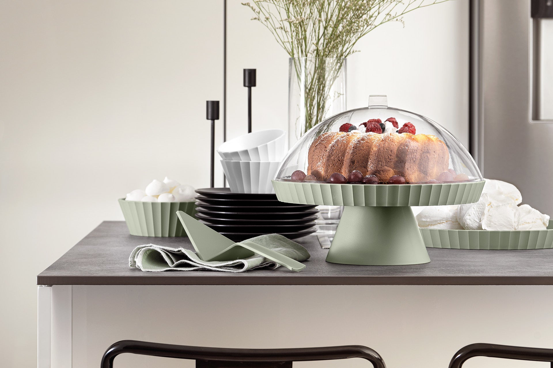 Agorà Alzatina, Campana e Palettina per Dolci - Moka Grey