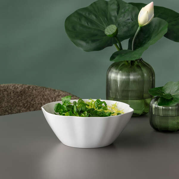 PURA Insalatiera/ Scodella da portata bianca - 1,8 l, Premium Bone Porcelain