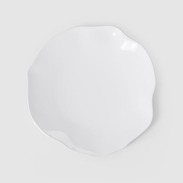 PURA Piatto gourmet bianco - 32,1 x 32,1 cm, Premium Bone Porcelain