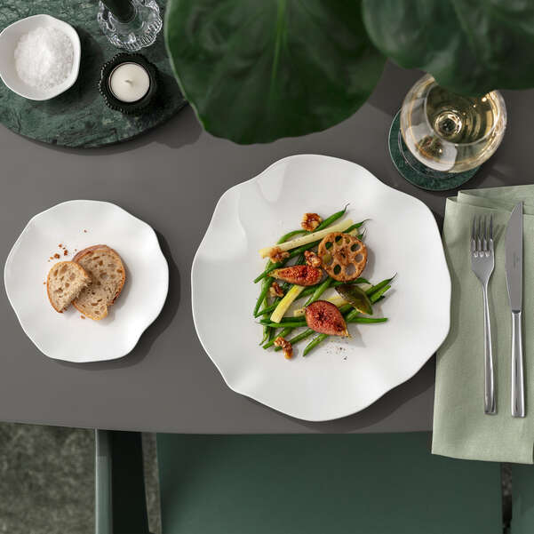 PURA Piatto da pane bianco - 17,1 x 17,1 cm, Premium Bone Porcelain