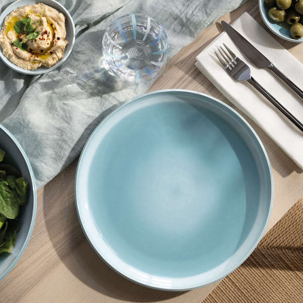 PERLEMOR Piatto Piano - Blu, Premium Porcelain
