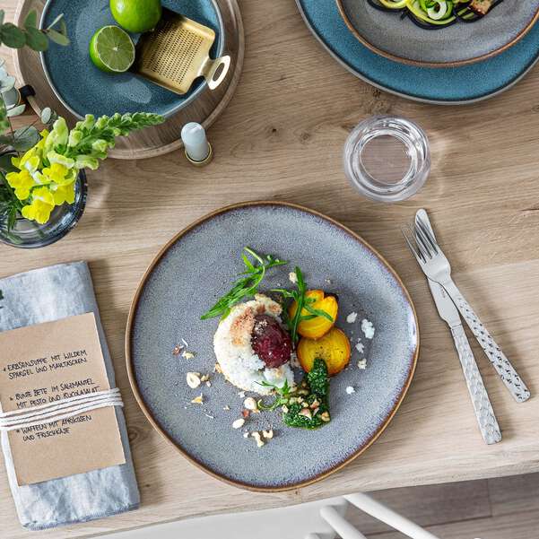 LAVE Piatto da dessert/ colazione - Beige, 23,5 x 23 cm, terracotta