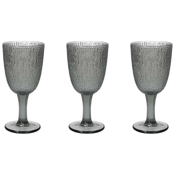 SET 3 calici 250 cc DAVOR - Vetro Grigio