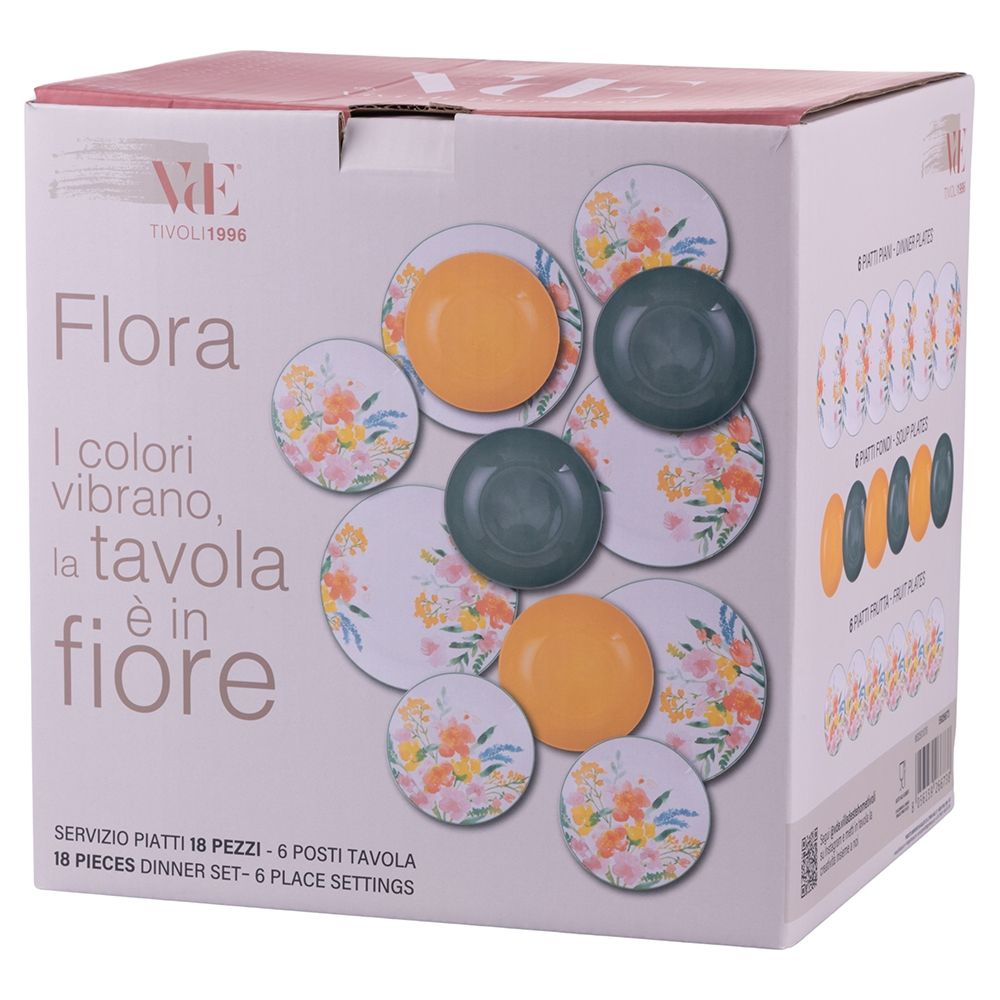FLORA SERVIZIO DI PIATTI 18 PEZZI
