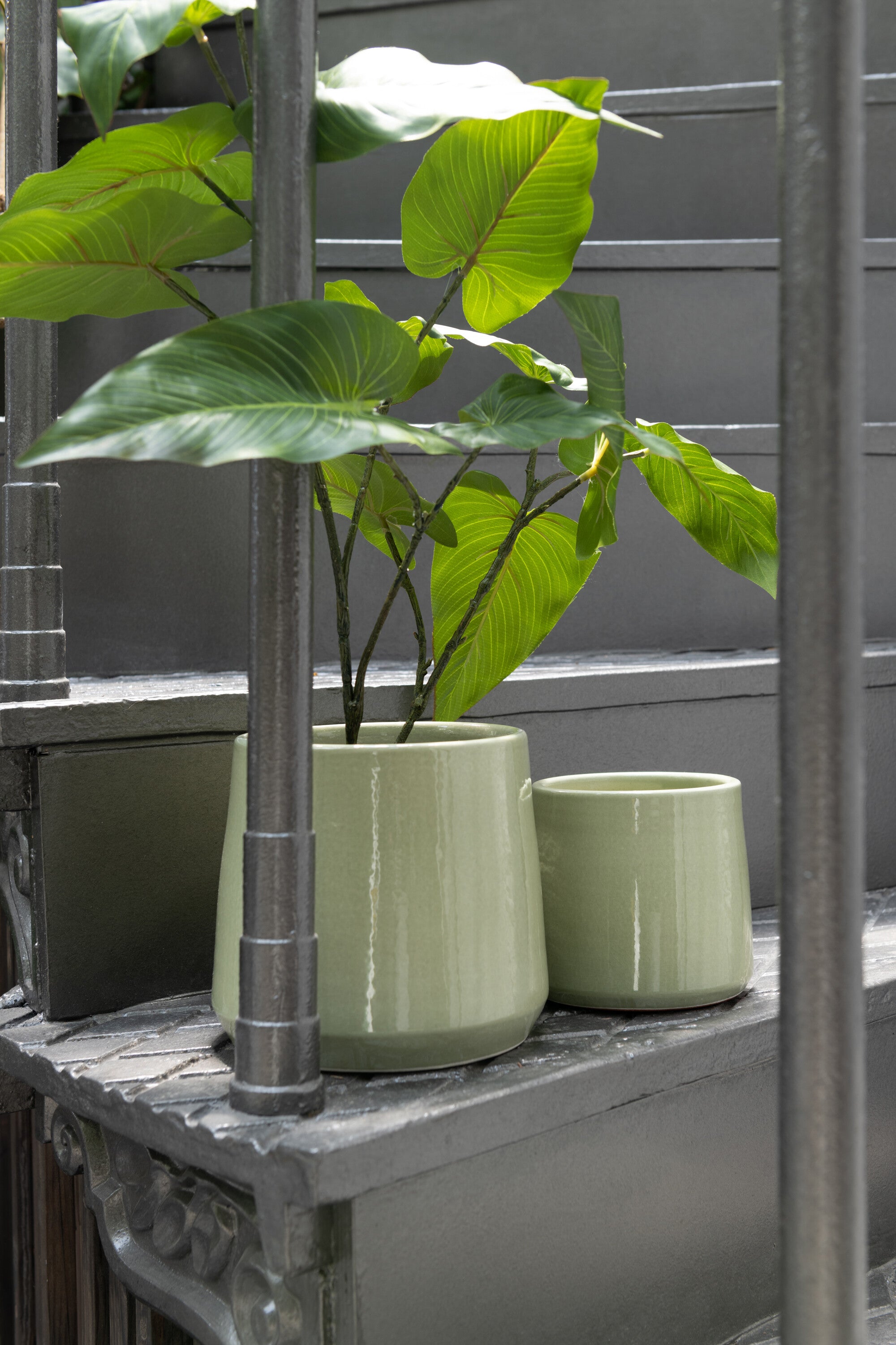 Portavasi Rotondo Ceramica Verde Large