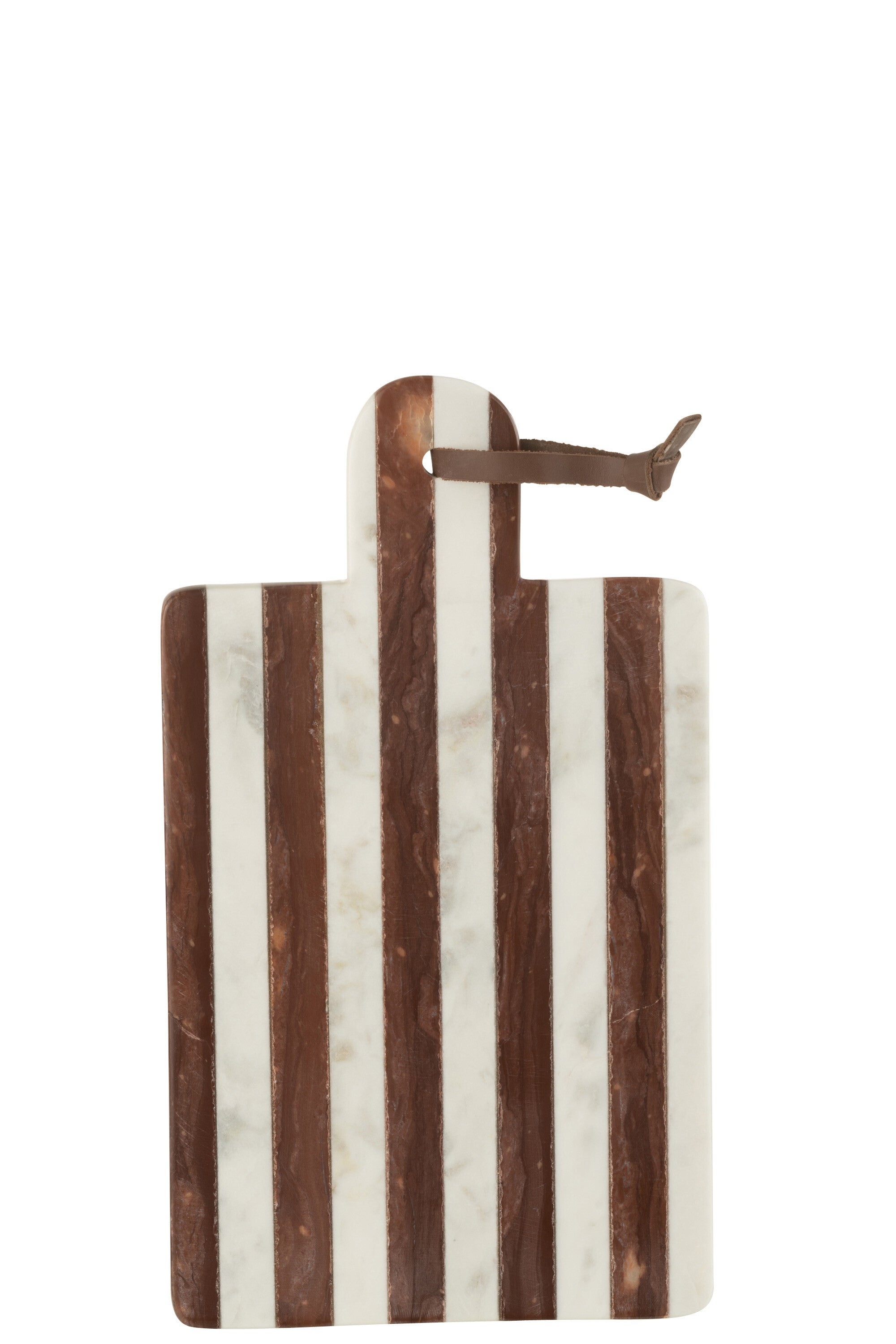 Tagliere Rettangolare Righe Marmo Bianco/Marrone Small