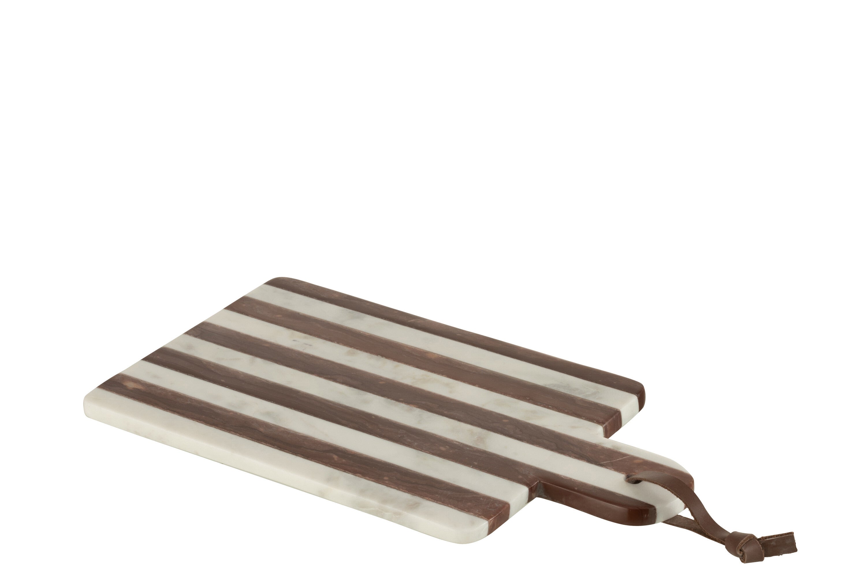 Tagliere Rettangolare Righe Marmo Bianco/Marrone Small